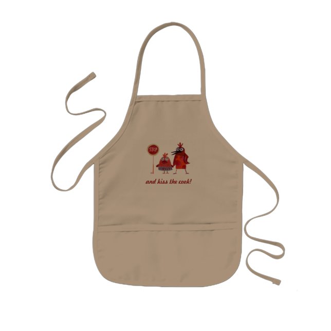 stop and kiss the cook! kids apron (Front)
