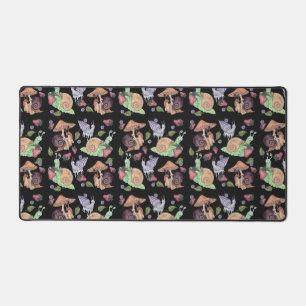 Stop and Smell the Strawberries Snail  Pattern Desk Mat