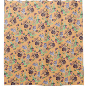 Stop and Smell the Strawberries Snail  Pattern Shower Curtain