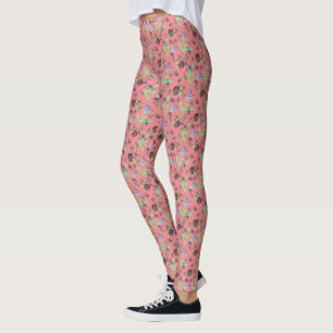 Stop and Smell the Strawberries Snail Pink Leggings