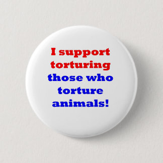 Stop animal abuse 6 cm round badge