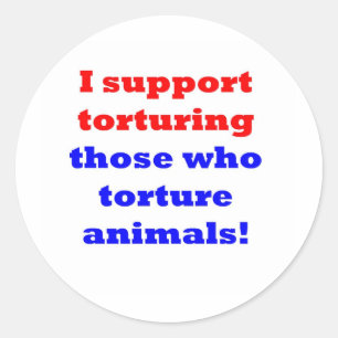 Stop animal abuse classic round sticker