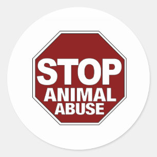 Stop Animal Abuse Classic Round Sticker