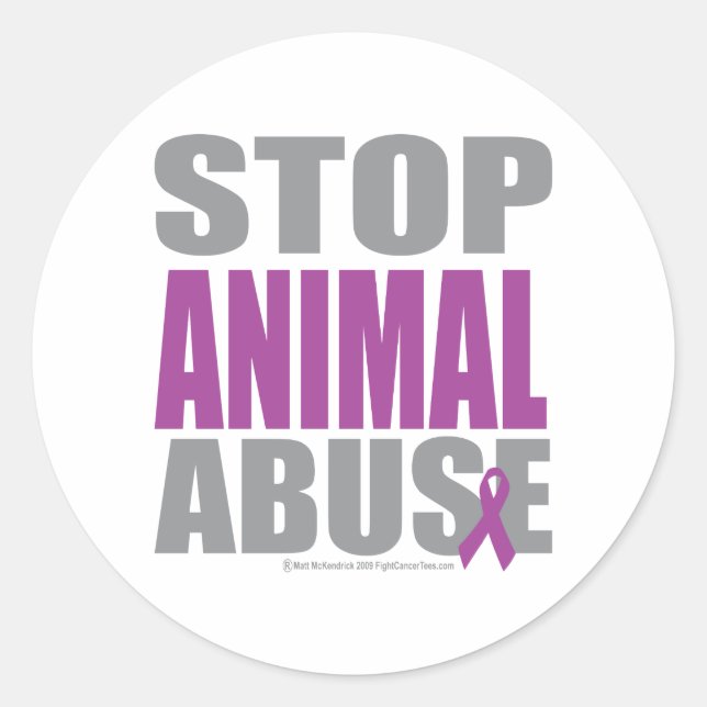 Stop Animal Abuse Classic Round Sticker (Front)