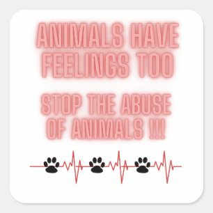 stop animal abuse square sticker
