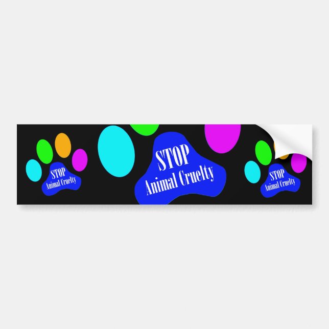 Stop Animal Cruelty Bumper Sticker (black) (Front)