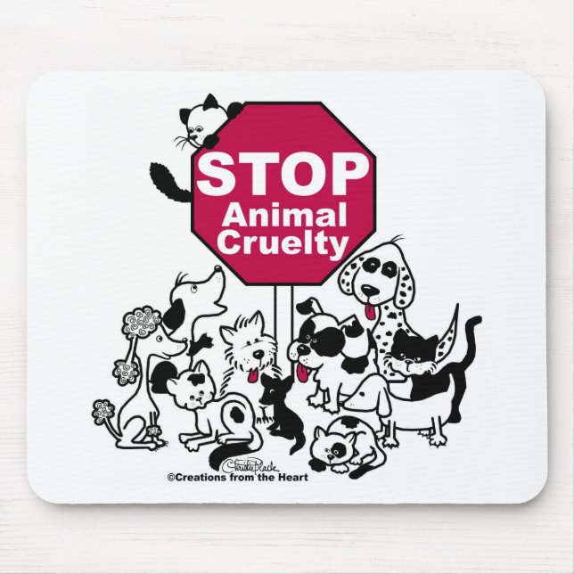 Stop Animal Cruelty Mouse Mat (Front)