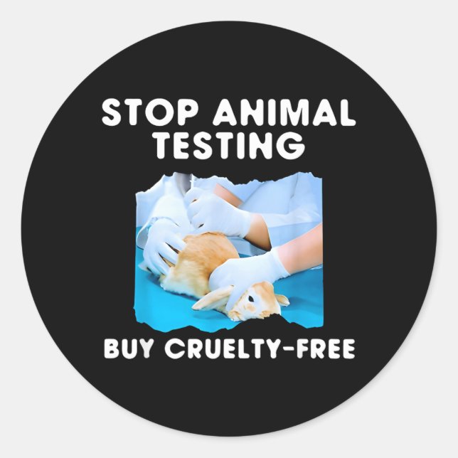 Stop Animal Testing Buy Cruelty Classic Round Sticker (Front)