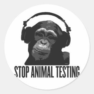 stop animal testing classic round sticker