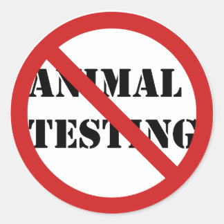 stop animal testing classic round sticker