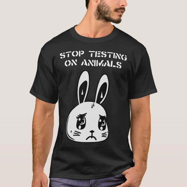 Stop Animal Testing End Vivisection Cruelty Free T-Shirt (Front)