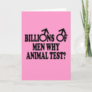 Stop animal testing feminist humor birthday card