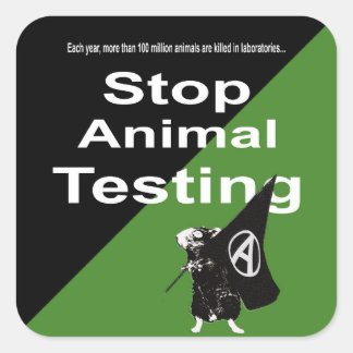 Stop Animal Testing Square Sticker