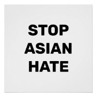 Stop Asian Hate black and white modern typography
