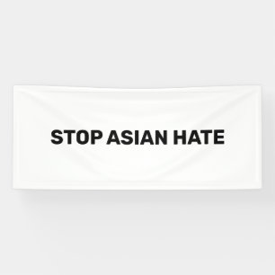 Stop Asian Hate, black white Banner