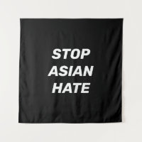 Stop Asian Hate, black white sign