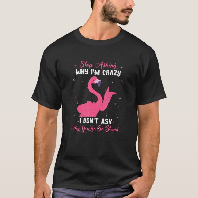 Stop Asking Why I'm Crazy Youu2019re So Stupid  Fl T-Shirt (Front)
