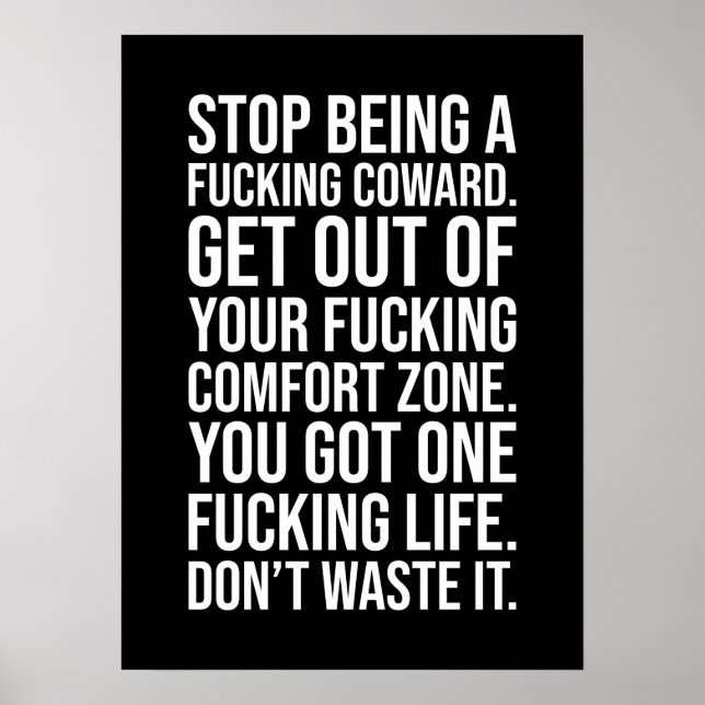 Stop Being A Coward Poster (Front)