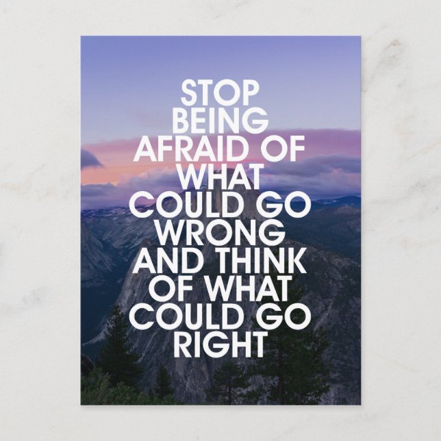 Stop Being Afraid Motivational Quote Postcard (Front)