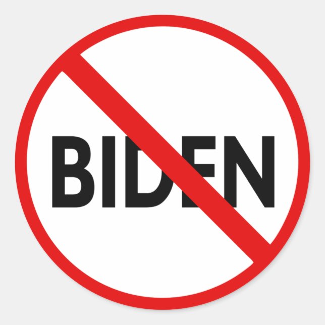 Stop Biden Classic Round Sticker (Front)