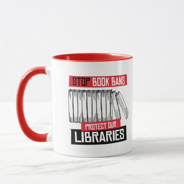 Stop Book Bans Protect Libraries Mug (Left)