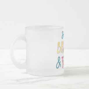 stop breathe and think motivational design frosted glass coffee mug