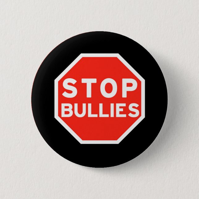 Stop Bullies Anti-Bullying Against bullying Button (Front)