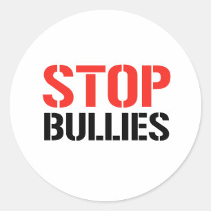 STOP BULLIES CLASSIC ROUND STICKER
