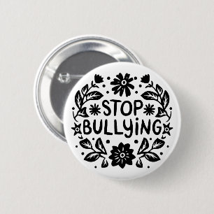 Stop bullying anti against bully 6 cm round badge