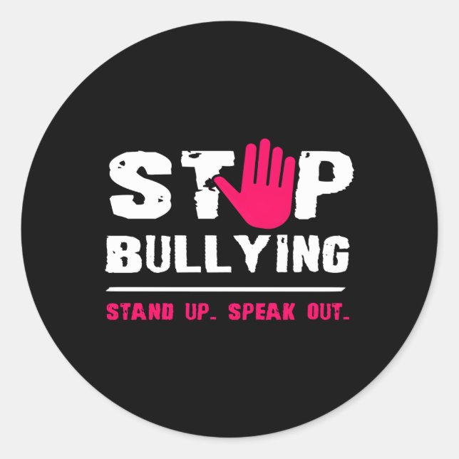 Stop Bullying Anti Bully Classic Round Sticker (Front)