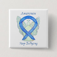 Stop Bullying Awareness Ribbon Custom Pin Buttons