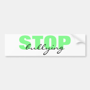 Stop Bullying Green Simple Bumper Sticker
