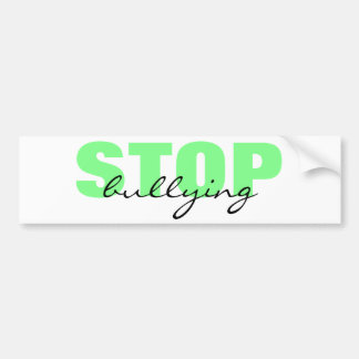 Stop Bullying Green Simple Bumper Sticker