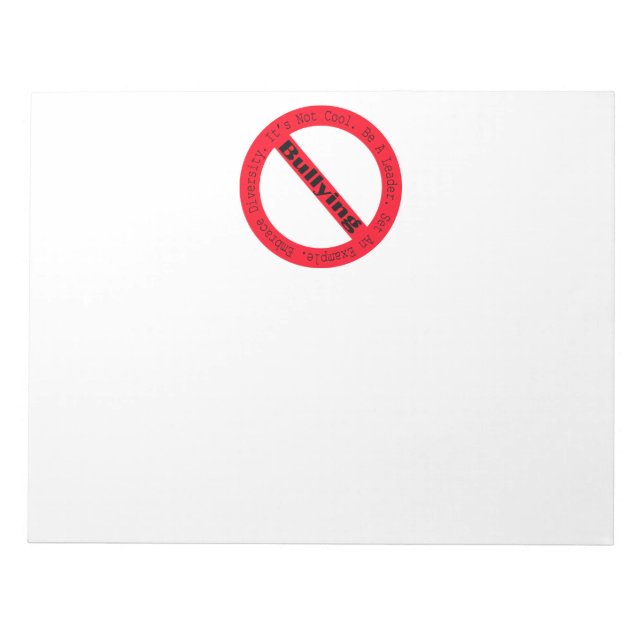 Stop Bullying-Logo by Shirley Taylor Notepad (Front)