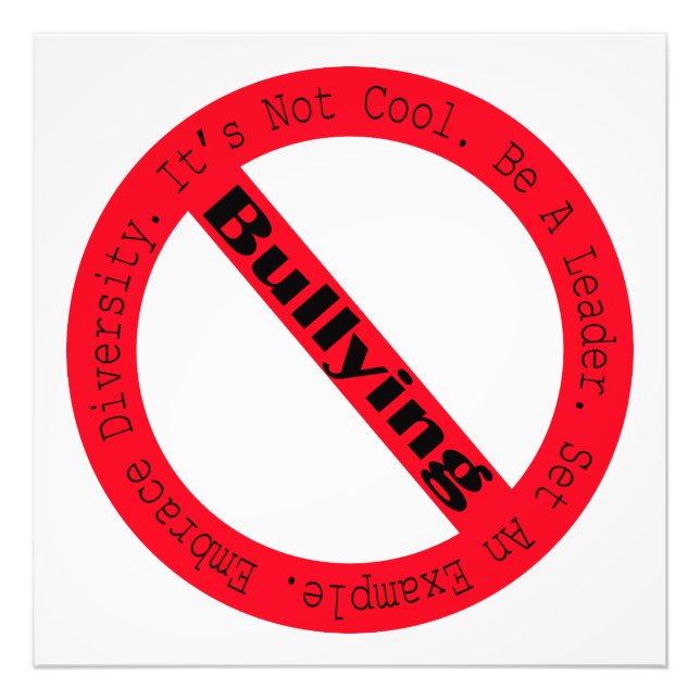 Stop Bullying-Logo by Shirley Taylor Photo Print (Front)