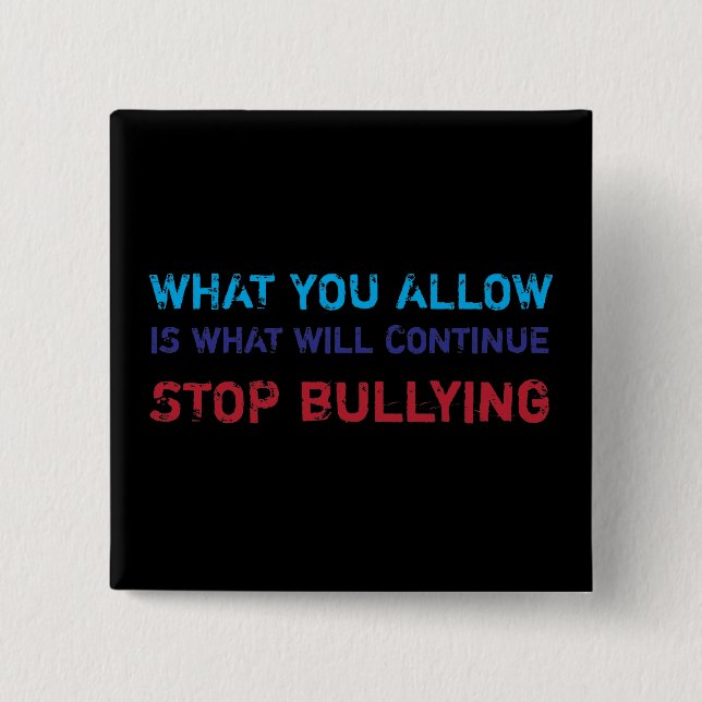 Stop Bullying No Bullying Against Bullying 15 Cm Square Badge (Front)