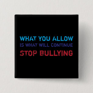 Stop Bullying No Bullying Against Bullying 15 Cm Square Badge