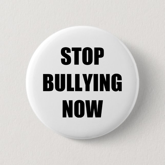 Stop bullying now 6 cm round badge (Front)