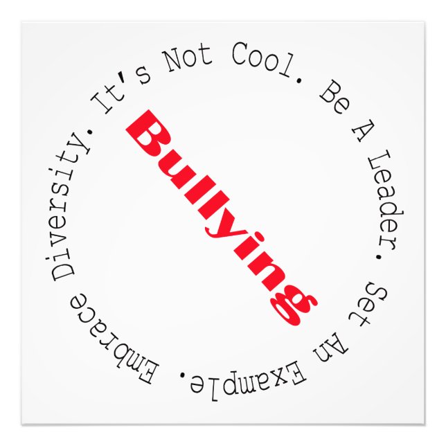 Stop Bullying-Outline by Shirley Taylor Photo Print (Front)