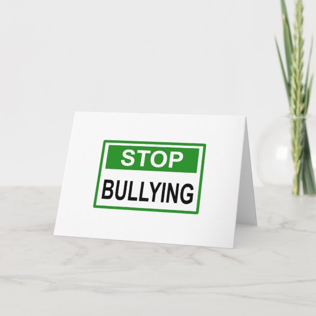 Stop Bullying Sign green Card (Front)