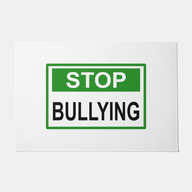 Stop Bullying Sign green Doormat (Front)