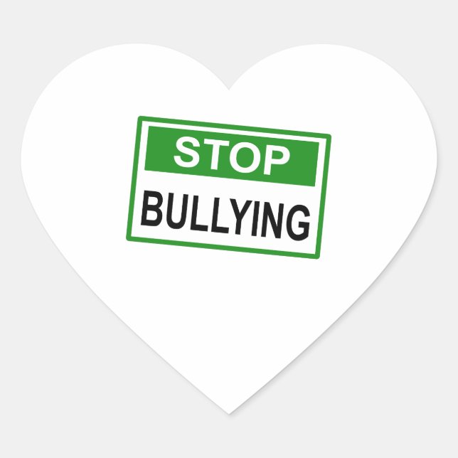 Stop Bullying Sign green Heart Sticker (Front)
