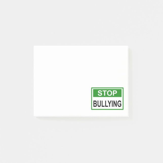 Stop Bullying Sign green Post-it Notes (Front)