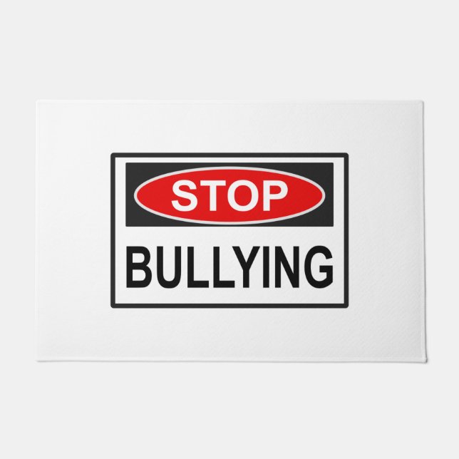 Stop Bullying Sign red Doormat (Front)