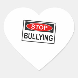 Stop Bullying Sign red Heart Sticker