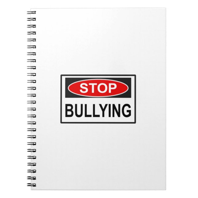 Stop Bullying Sign red Notebook (Front)