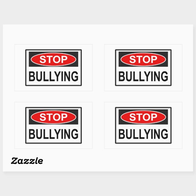 Stop Bullying Sign red Rectangular Sticker (Sheet)