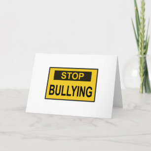 Stop Bullying Sign yellow Card