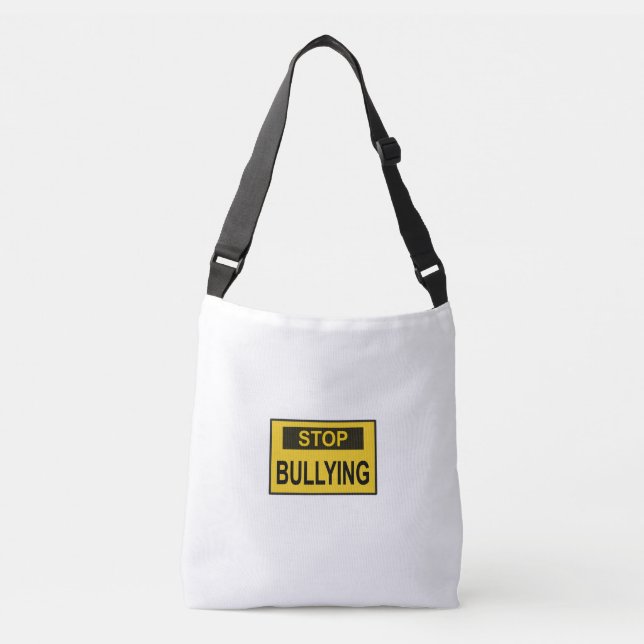 Stop Bullying Sign yellow Crossbody Bag (Front)
