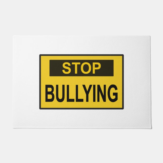 Stop Bullying Sign yellow Doormat (Front)